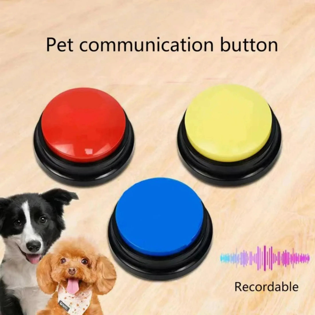 Dog Communication Buzzers with Custom Voice Playback