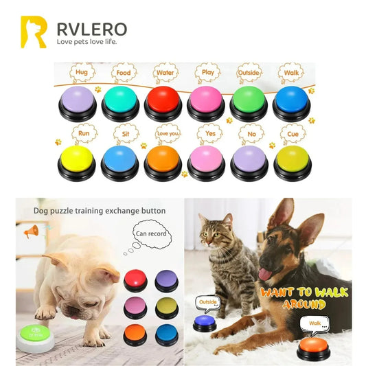 Dog Communication Buzzers with Custom Voice Playback